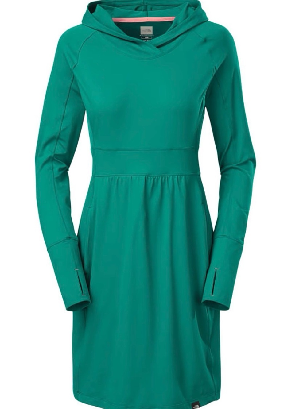 The North Face Laurel Long-Sleeve Hooded Teal Active Flashdry Dress, Size M